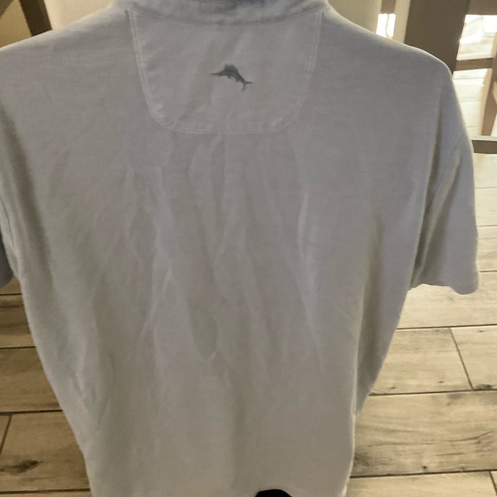 Men’s used grey sand stone Tommy Bahama polo shirt size XL - Picture 4 of 4